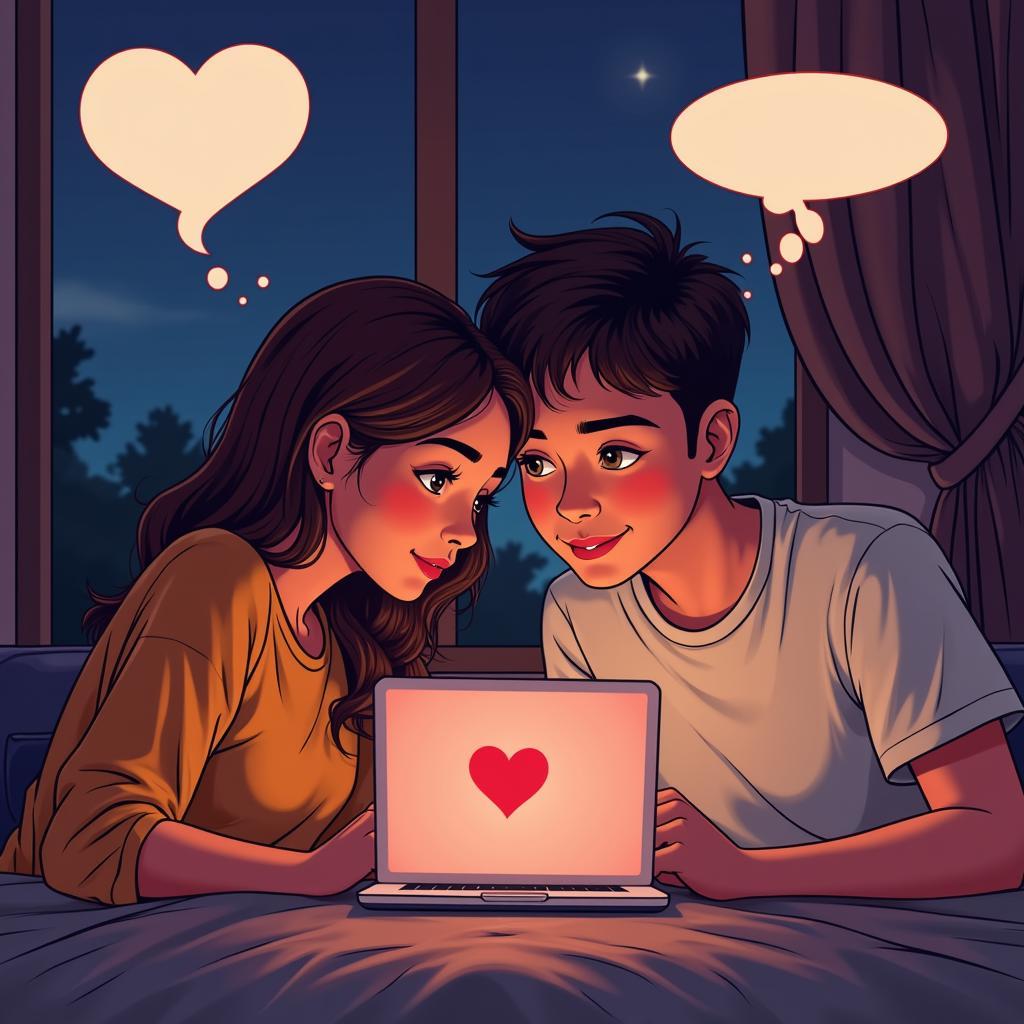 A couple gazing at each other on a webtoon platform