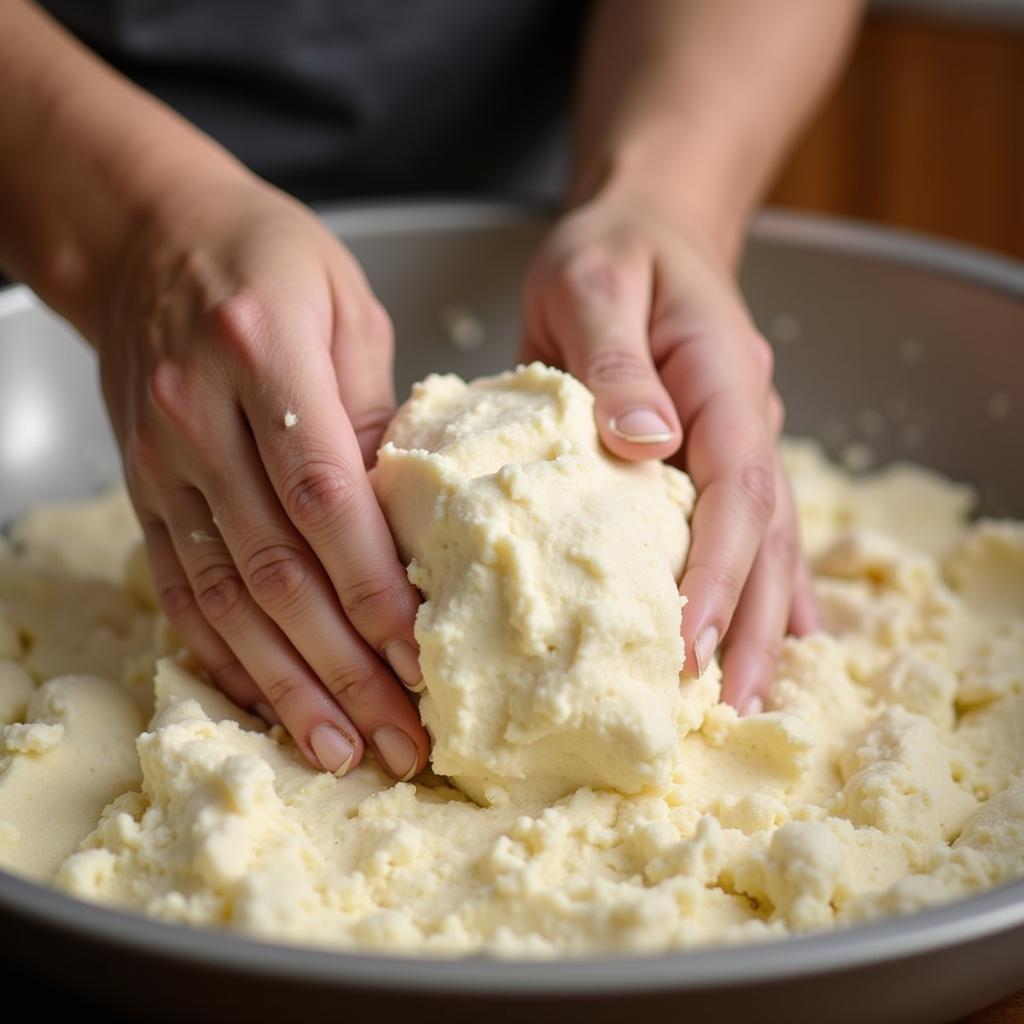 Hands Kneading Dough