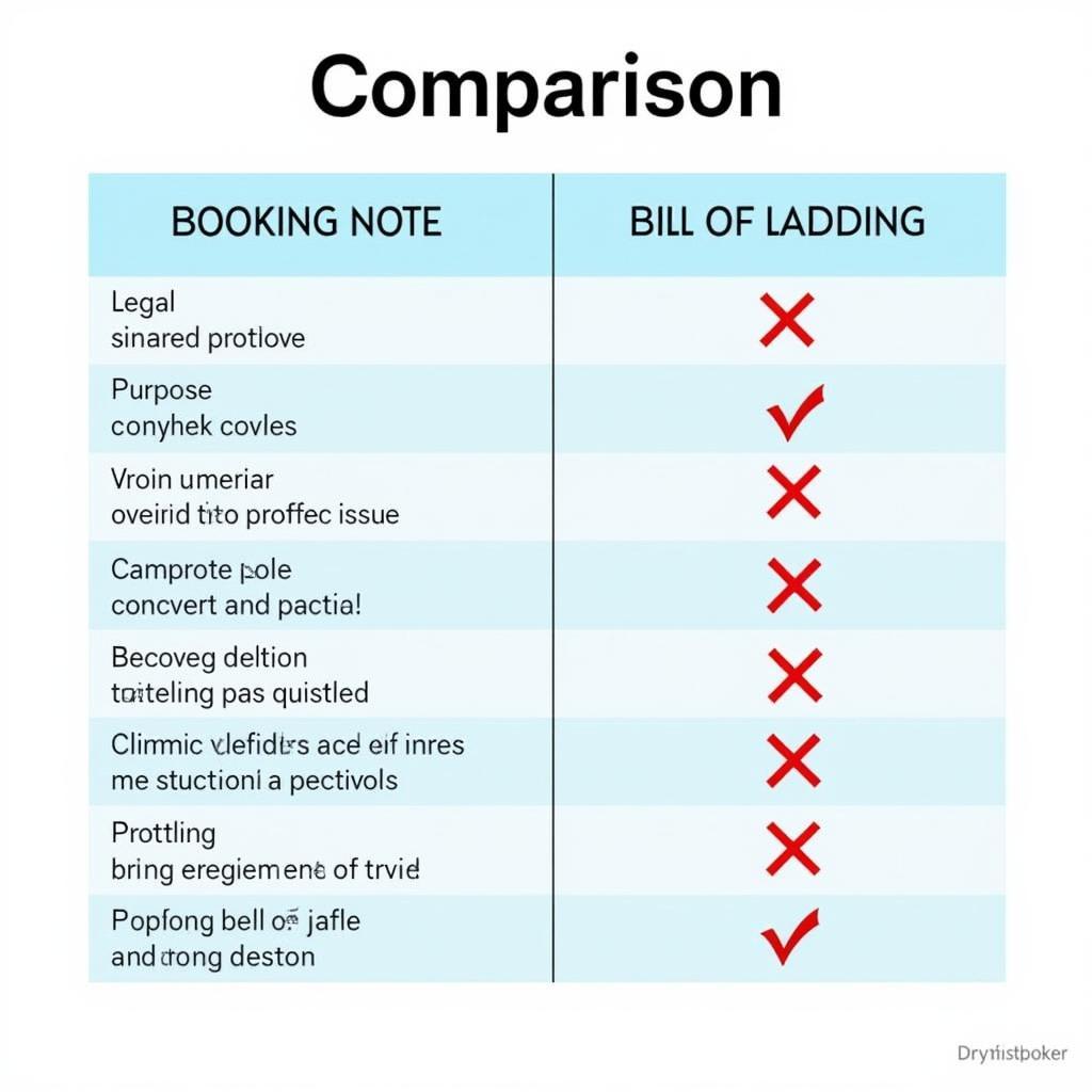 Booking Note và Vận Đơn