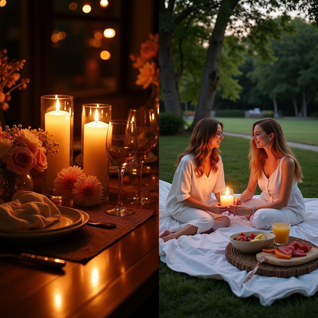 Bữa tối lãng mạn và picnic ngoài trời dành cho nàng