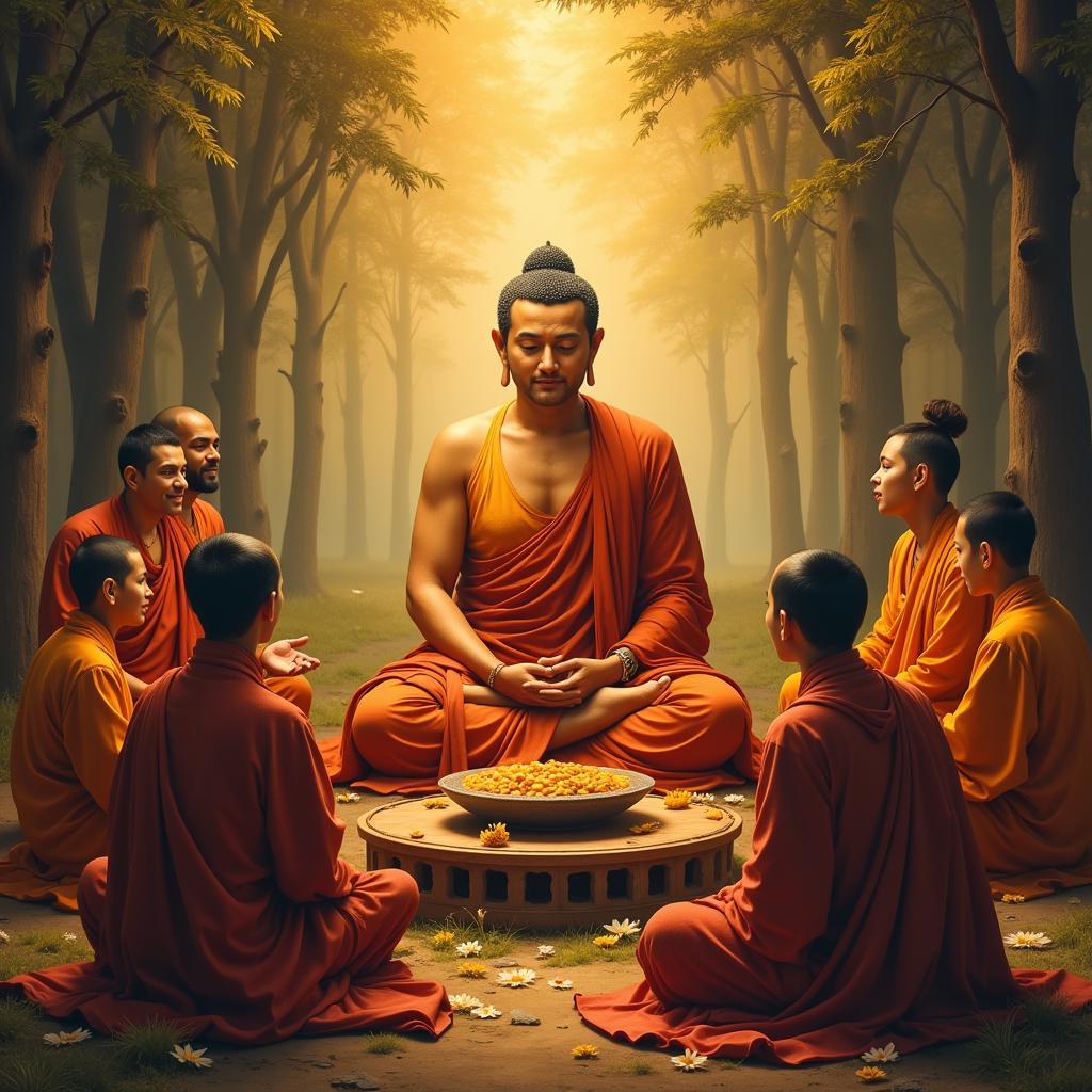 Buddha Shakyamuni Teaching His Disciples