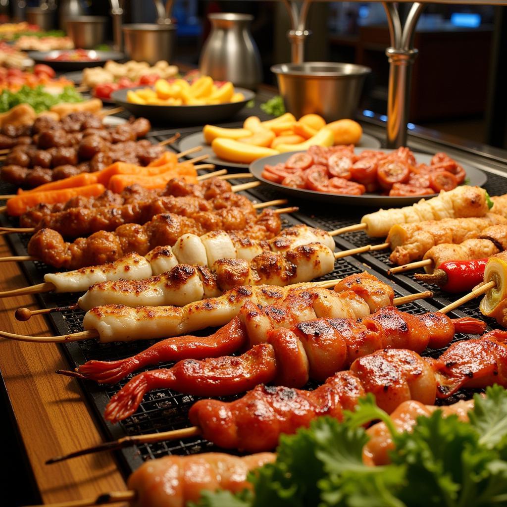 buffet thích nướng món ăn đa dạng