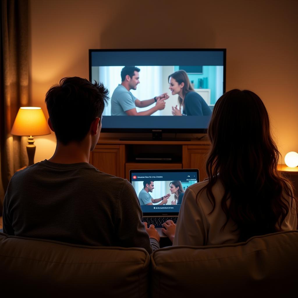 Couple Choosing a Movie Together