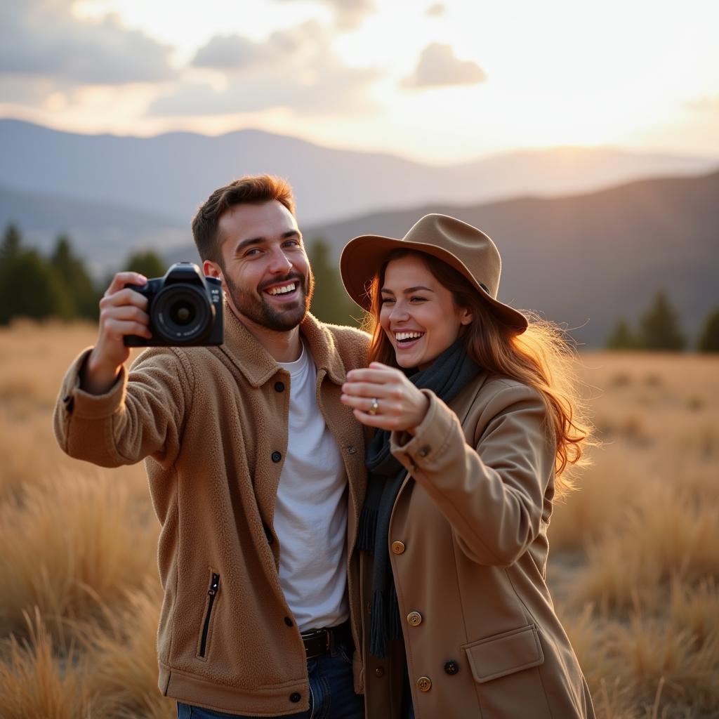 Couple pursuing their shared passion for photography