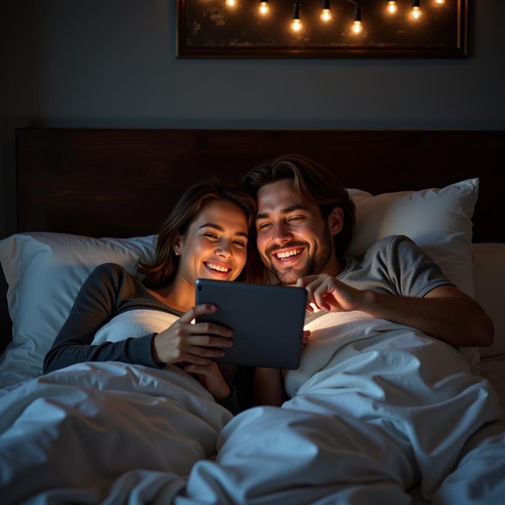 Couple Enjoying a Movie Night