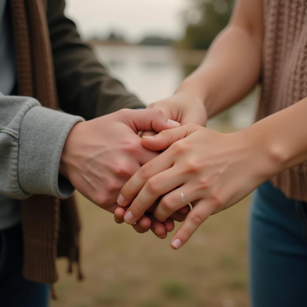 couple holding hands