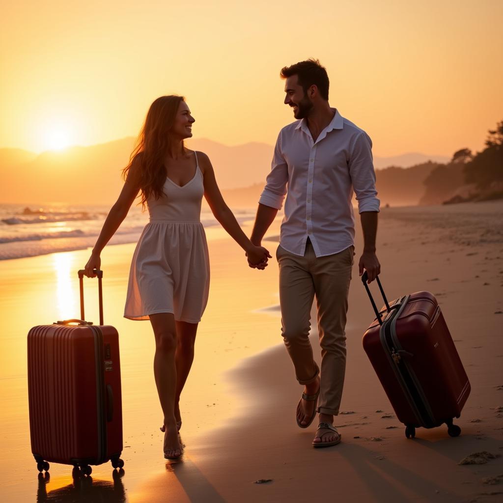 Couple traveling