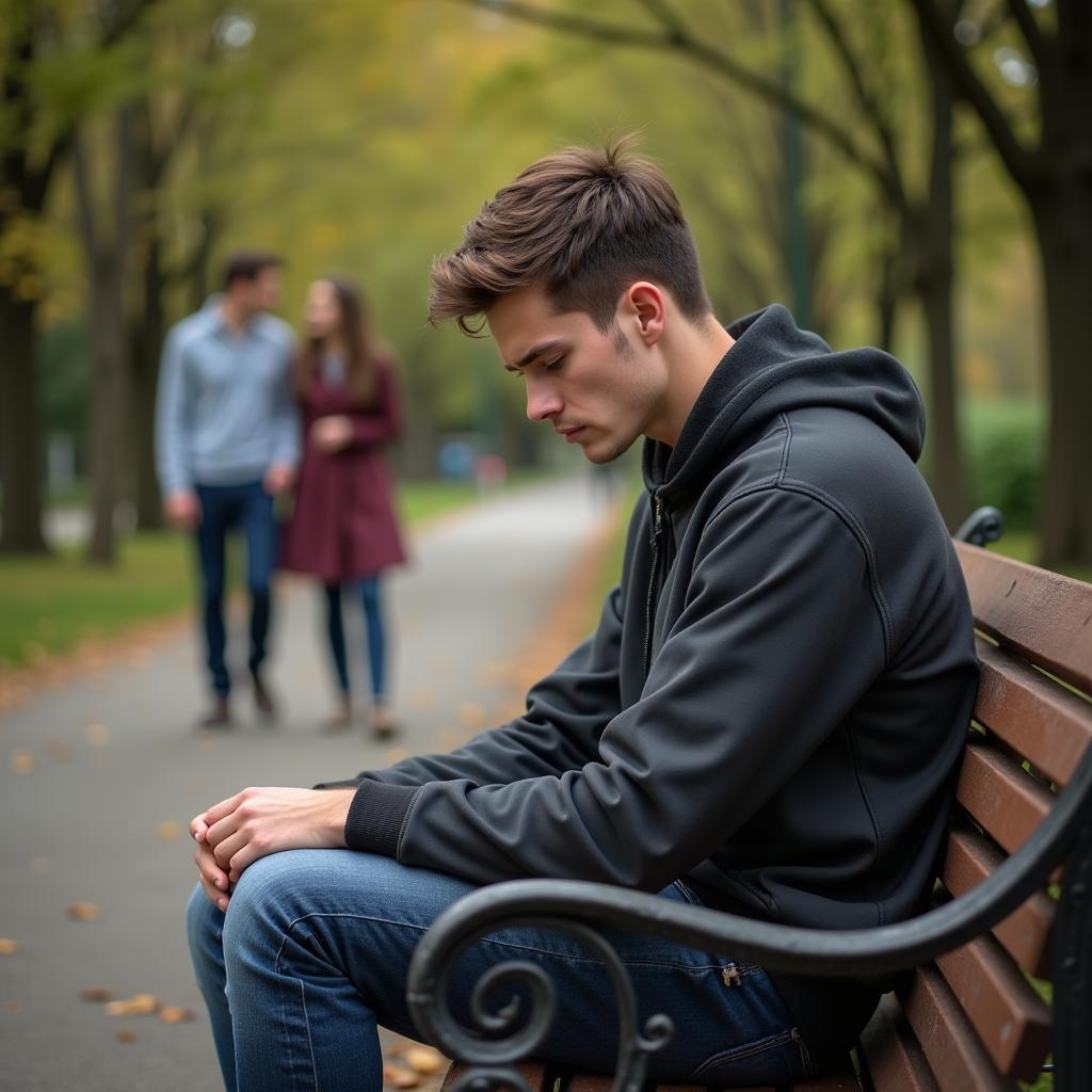 A guy feeling sad because the girl he likes doesn't like him back