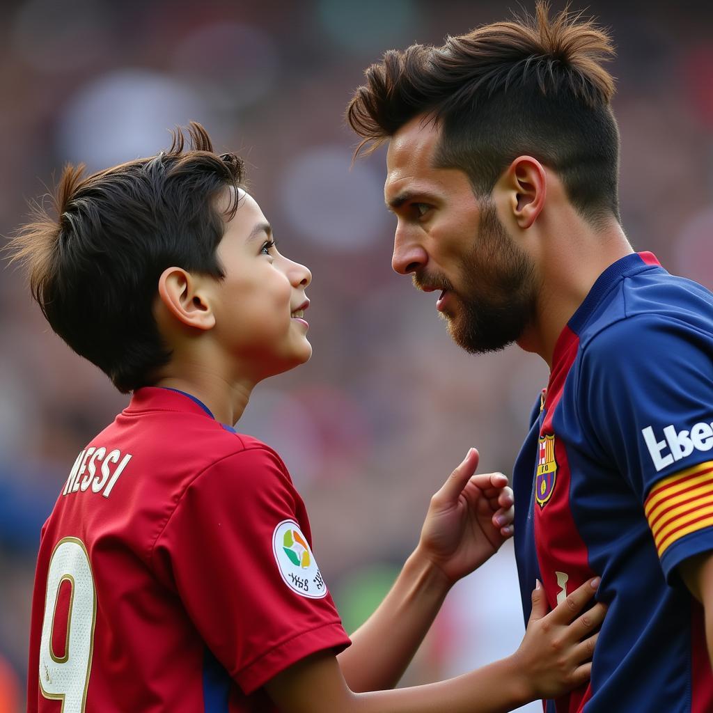 Cristiano Ronaldo Jr. và Lionel Messi