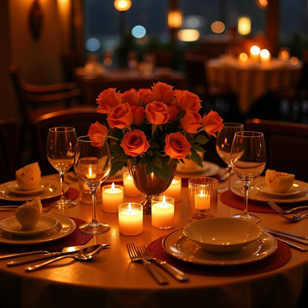 couple having a romantic dinner