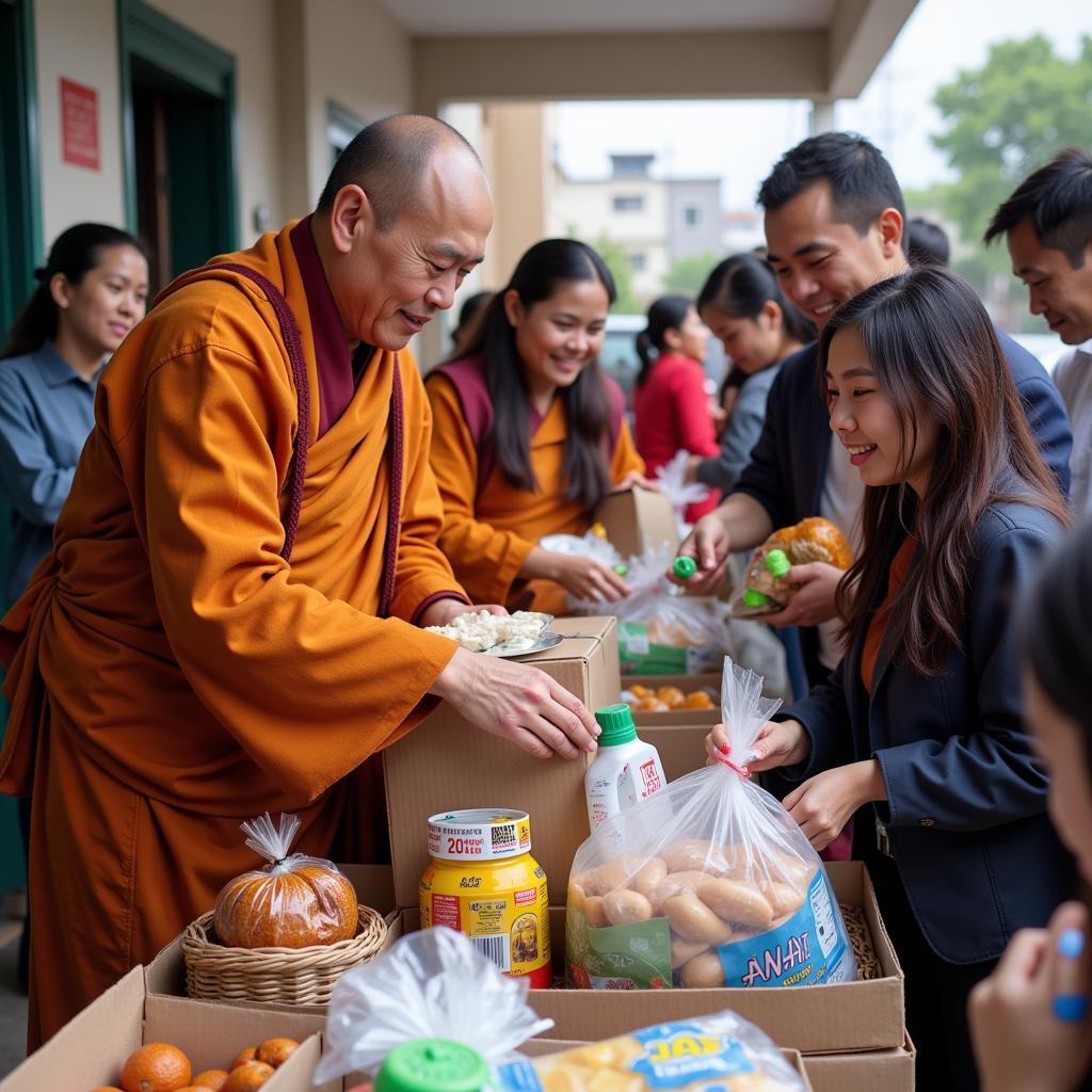 Đại Đức Thích Thanh Minh tham gia hoạt động từ thiện