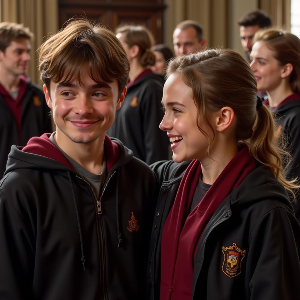 Daniel và Emma tại buổi họp mặt dàn diễn viên Harry Potter