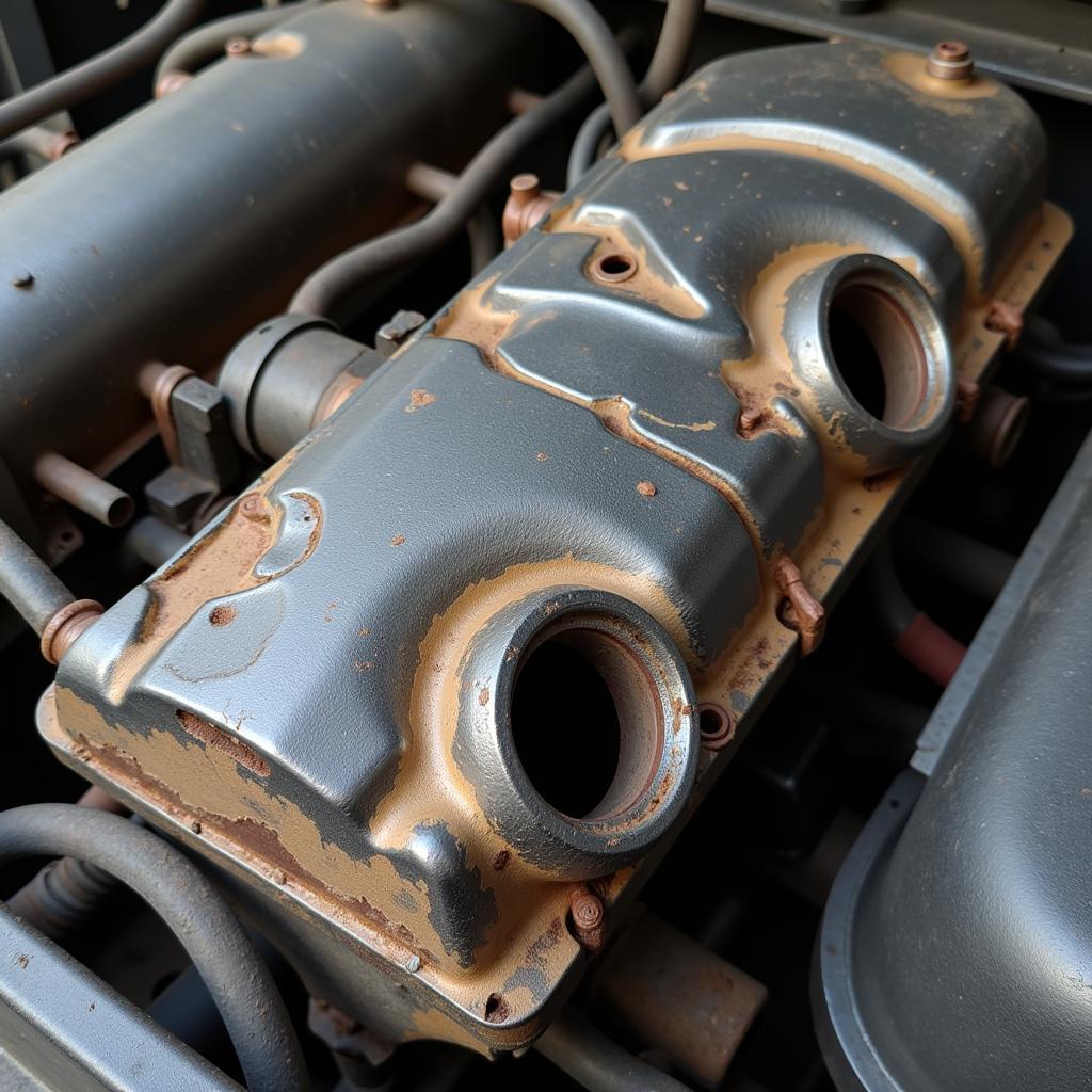 Worn head of the intake manifold