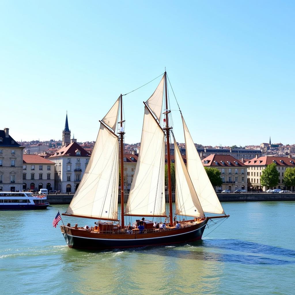 Du thuyền trên sông Garonne