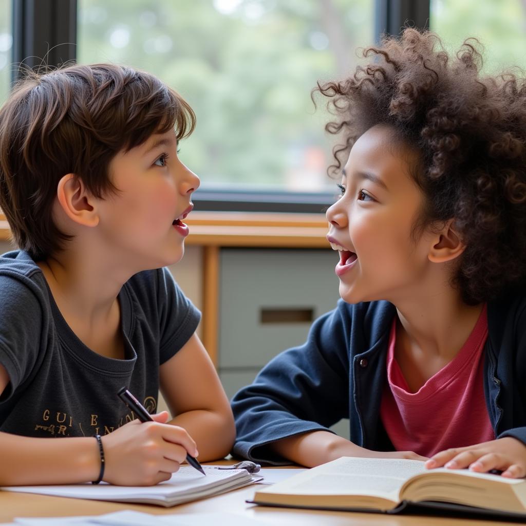 Students Discussing Favorite Subject