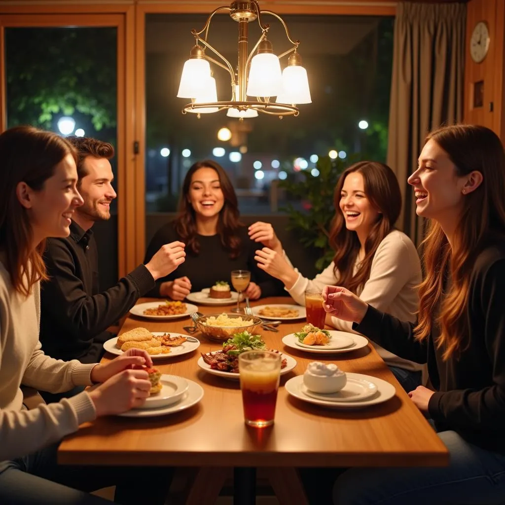 Friends sharing a delicious meal