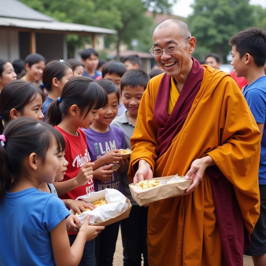 Hòa Thượng Thích Chơn Thiện tham gia hoạt động từ thiện