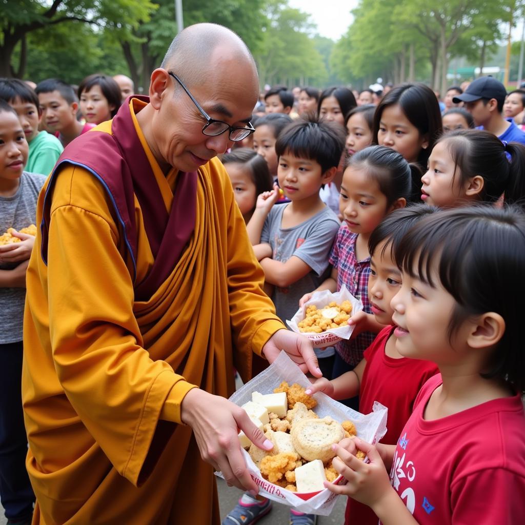 Hòa Thượng Thích Minh Thông tham gia hoạt động từ thiện