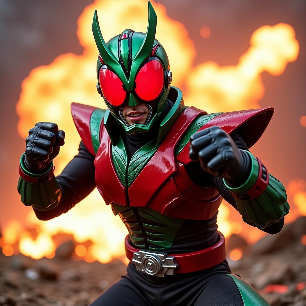 Kamen Rider V3 trong tư thế chiến đấu