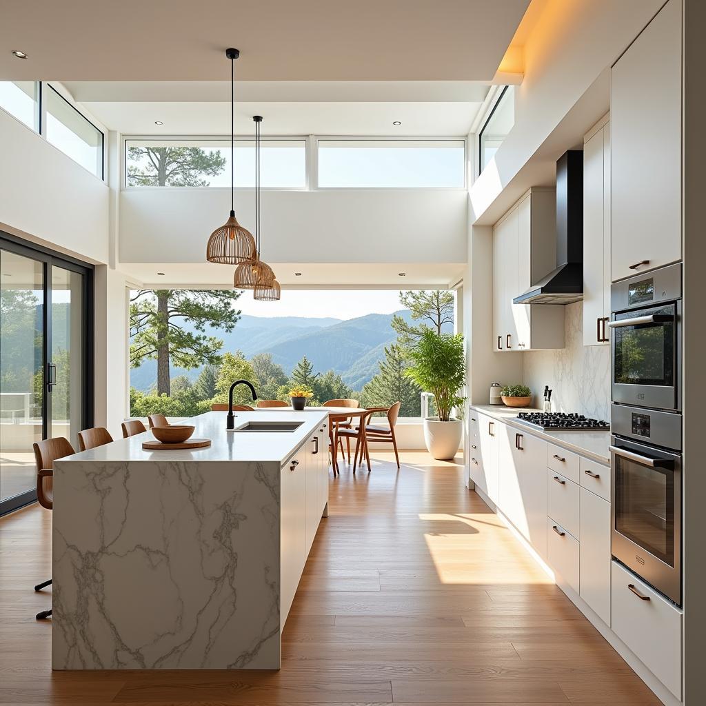 Spacious and airy kitchen design