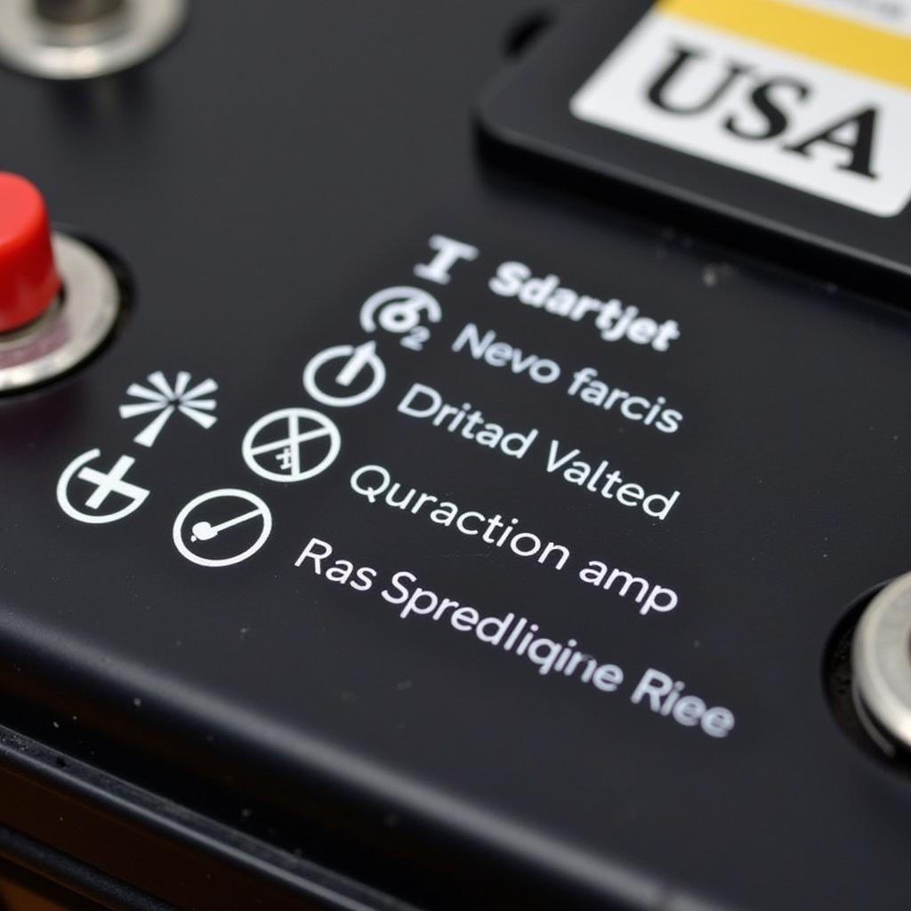 Basic symbols on a car battery