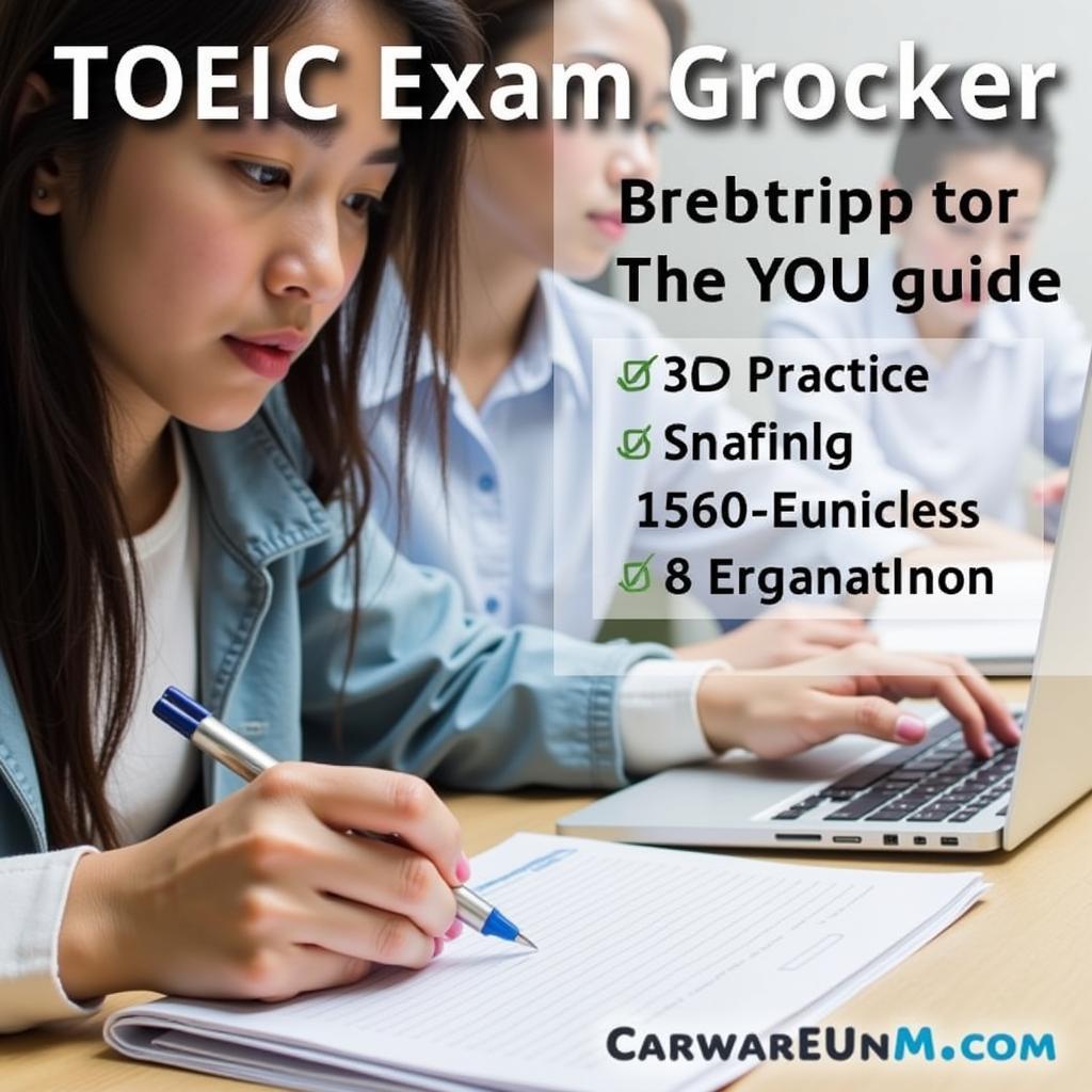 Người học đang luyện thi Toeic với tài liệu 1560 câu hỏi có giải thích