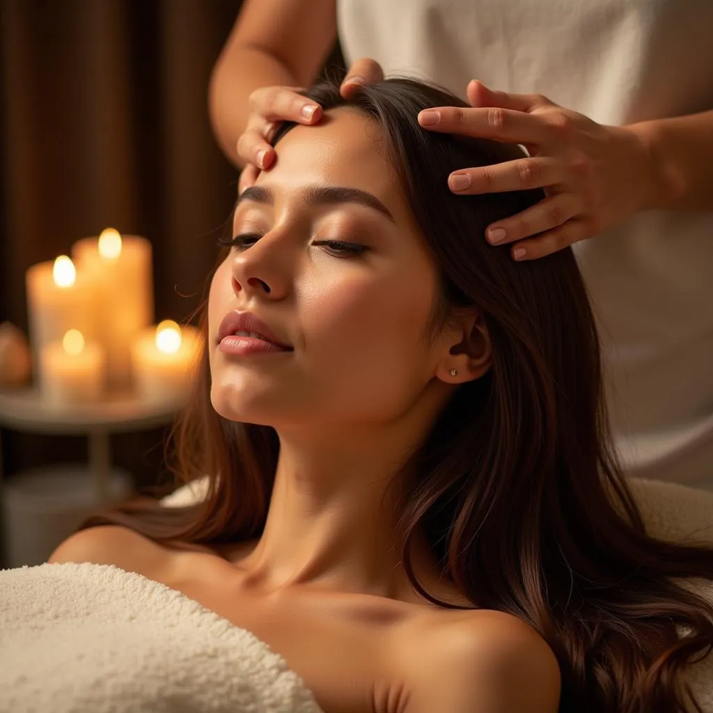 Massage da đầu với gừng