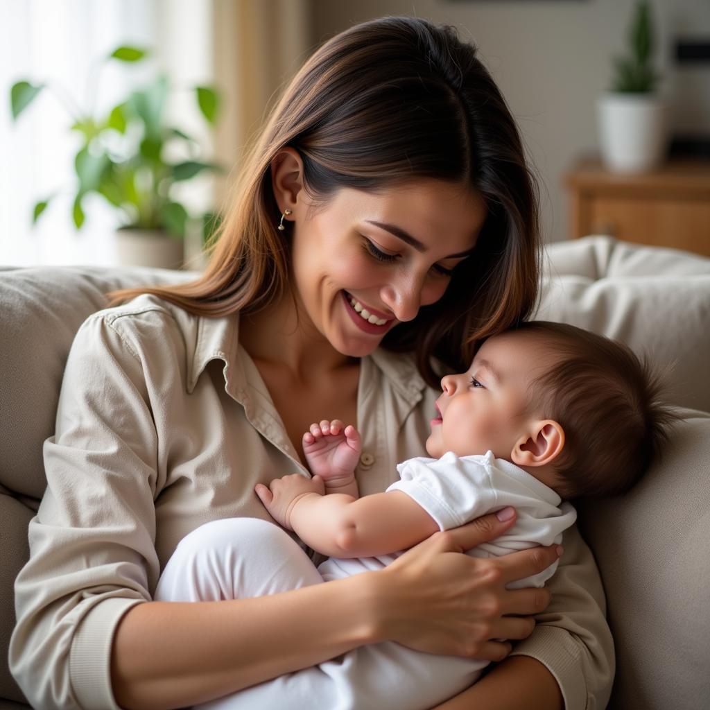 Mother breastfeeding her baby