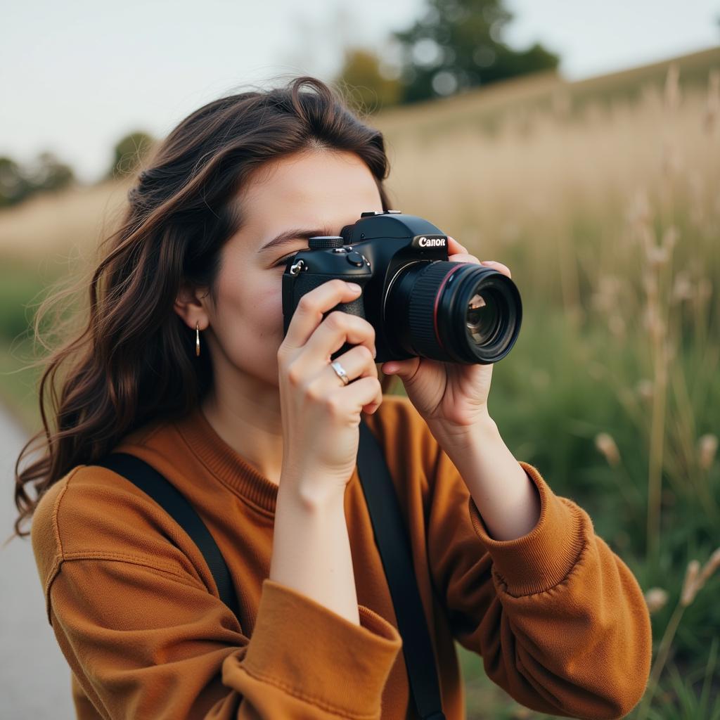 A woman taking pictures