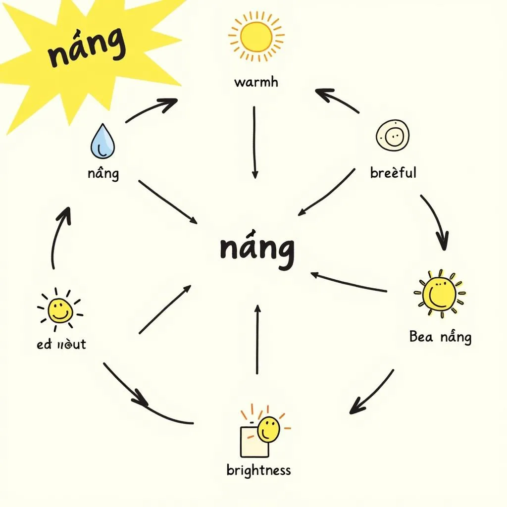 Sơ đồ giải thích nghĩa của từ &quot;nắng&quot;