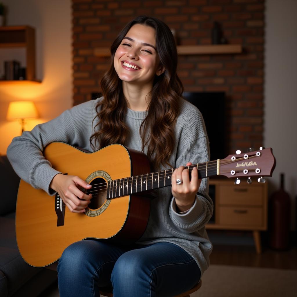 Woman Playing Guitar