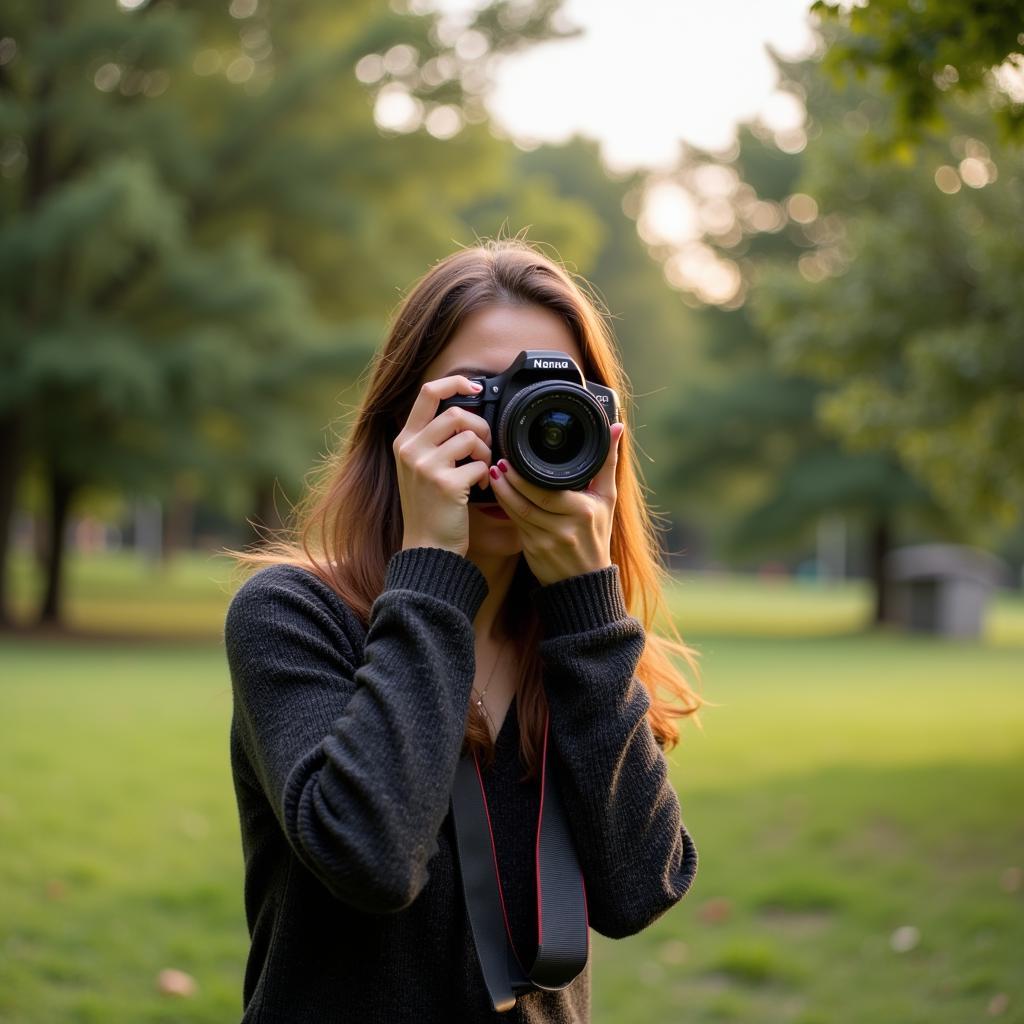 Woman taking photos