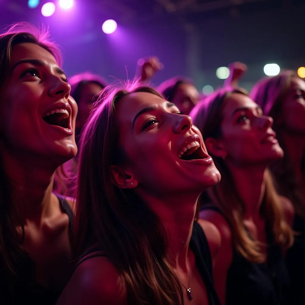 Group of friends at a concert