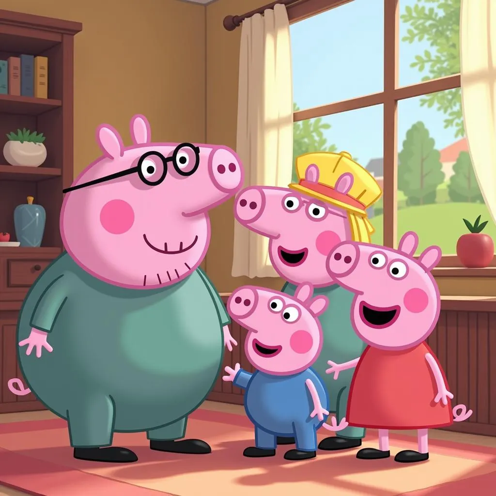 Gia đình Peppa Pig quây quần bên nhau