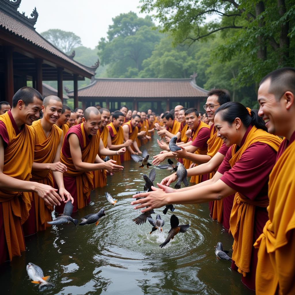 Phóng sinh tại chùa Ba Vàng