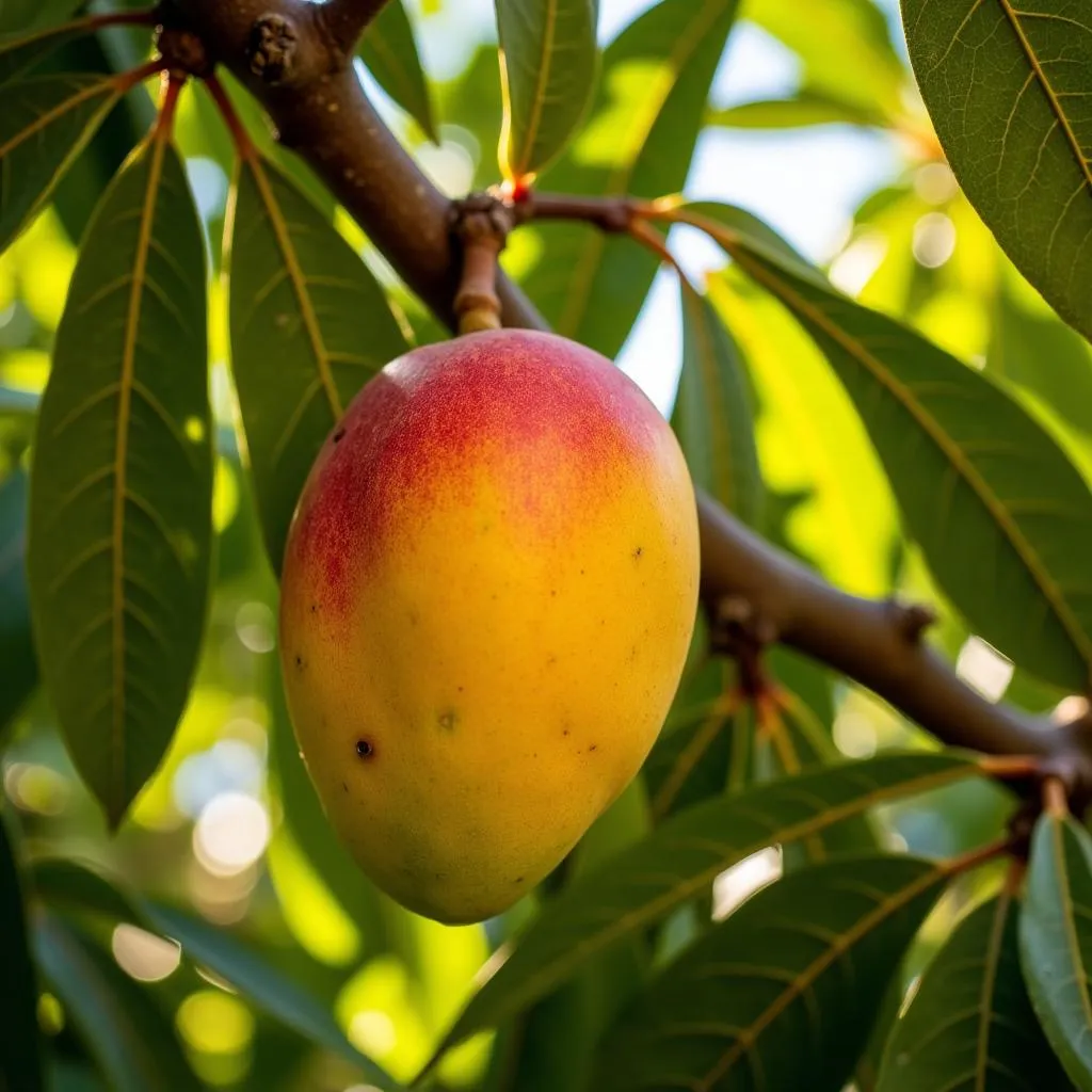 Quả xoài chín trên cây