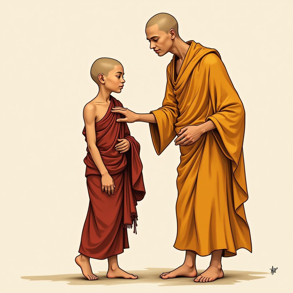 Rahula xuất gia theo Đức Phật