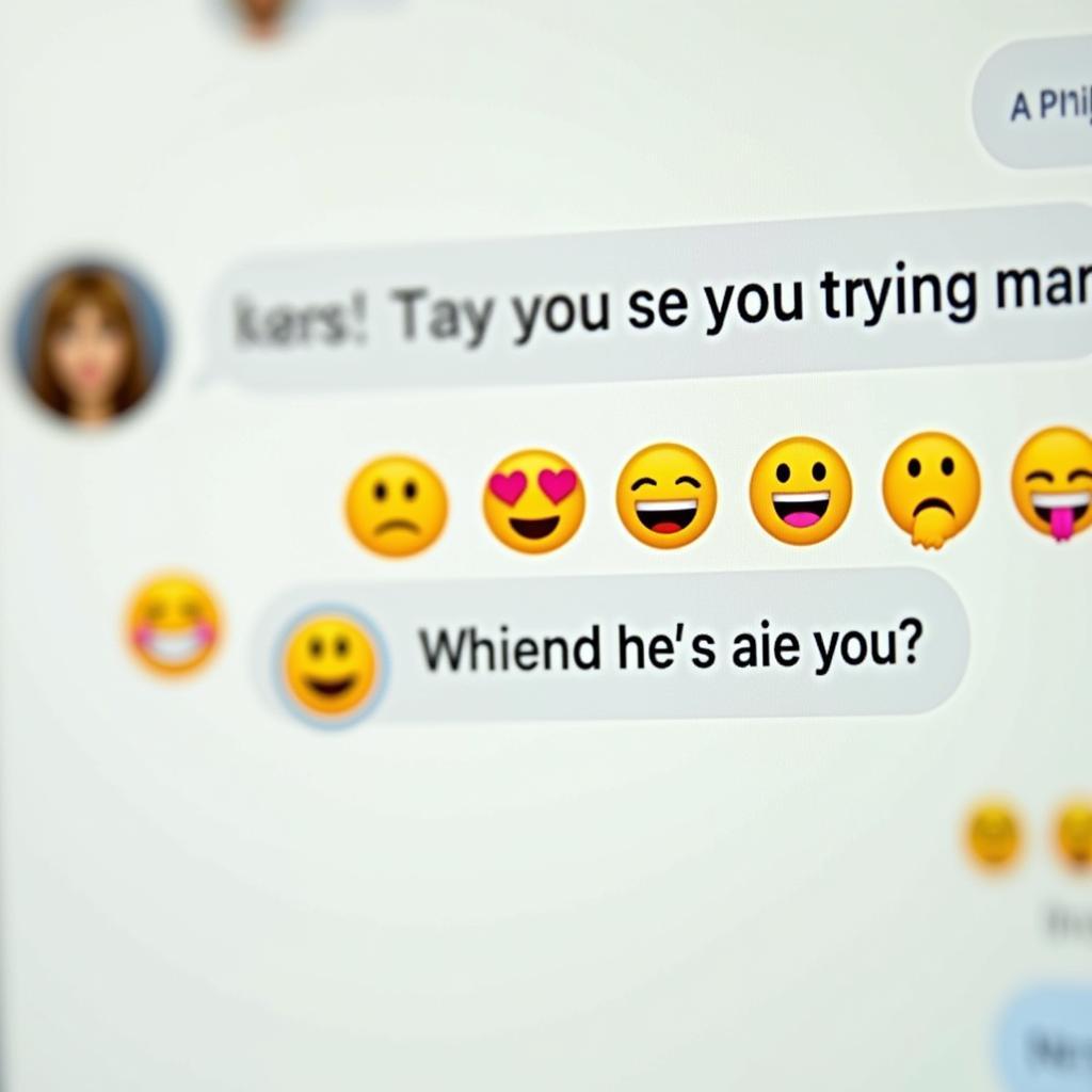 Tin nhắn với nhiều emoji đáng yêu