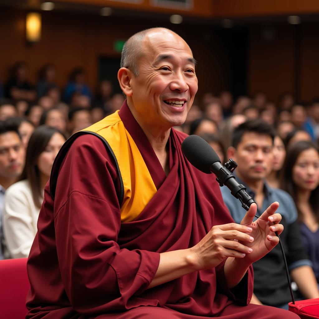 Thich Chan Quang giving a dharma talk