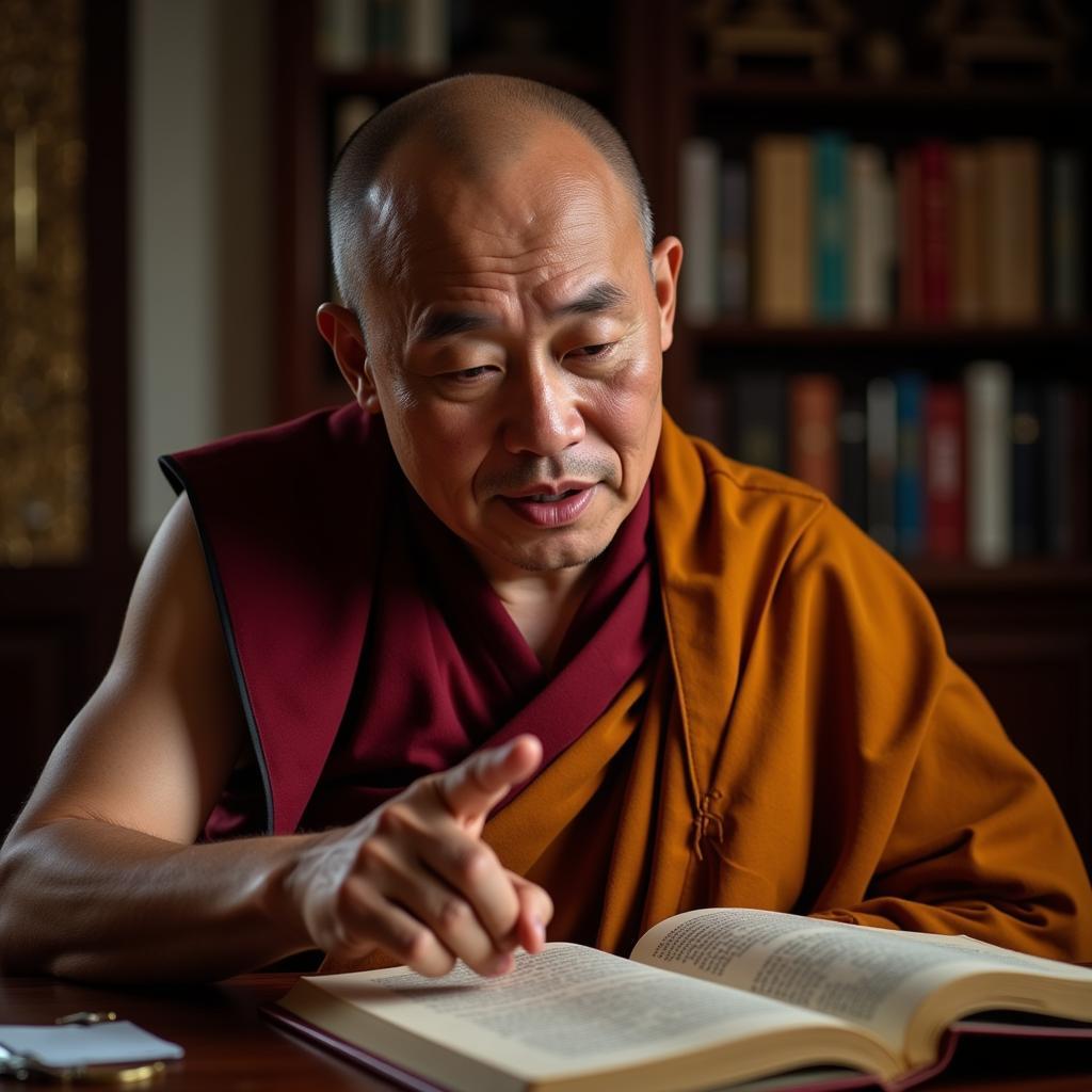 Thích Pháp Hòa teaching a Buddhist scripture