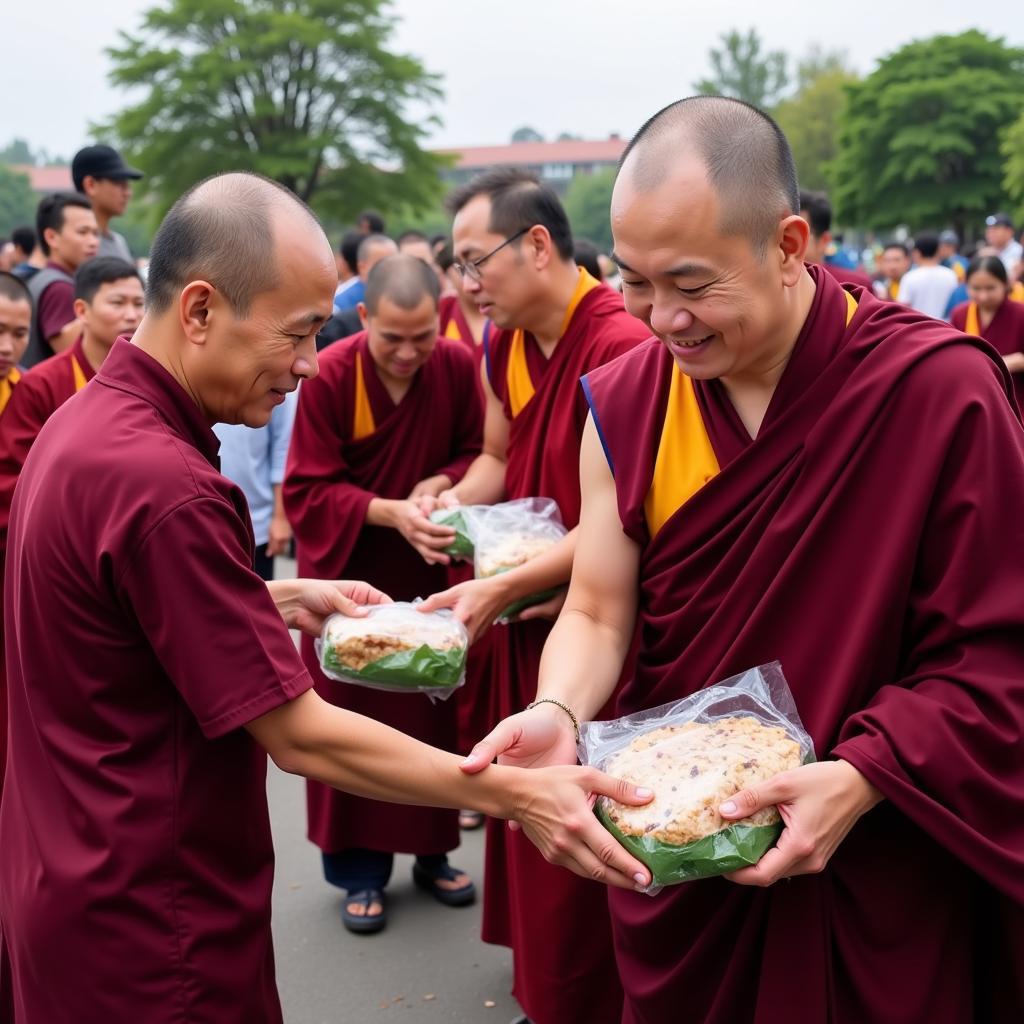 Thượng tọa Thích Thanh Lịch tham gia hoạt động từ thiện