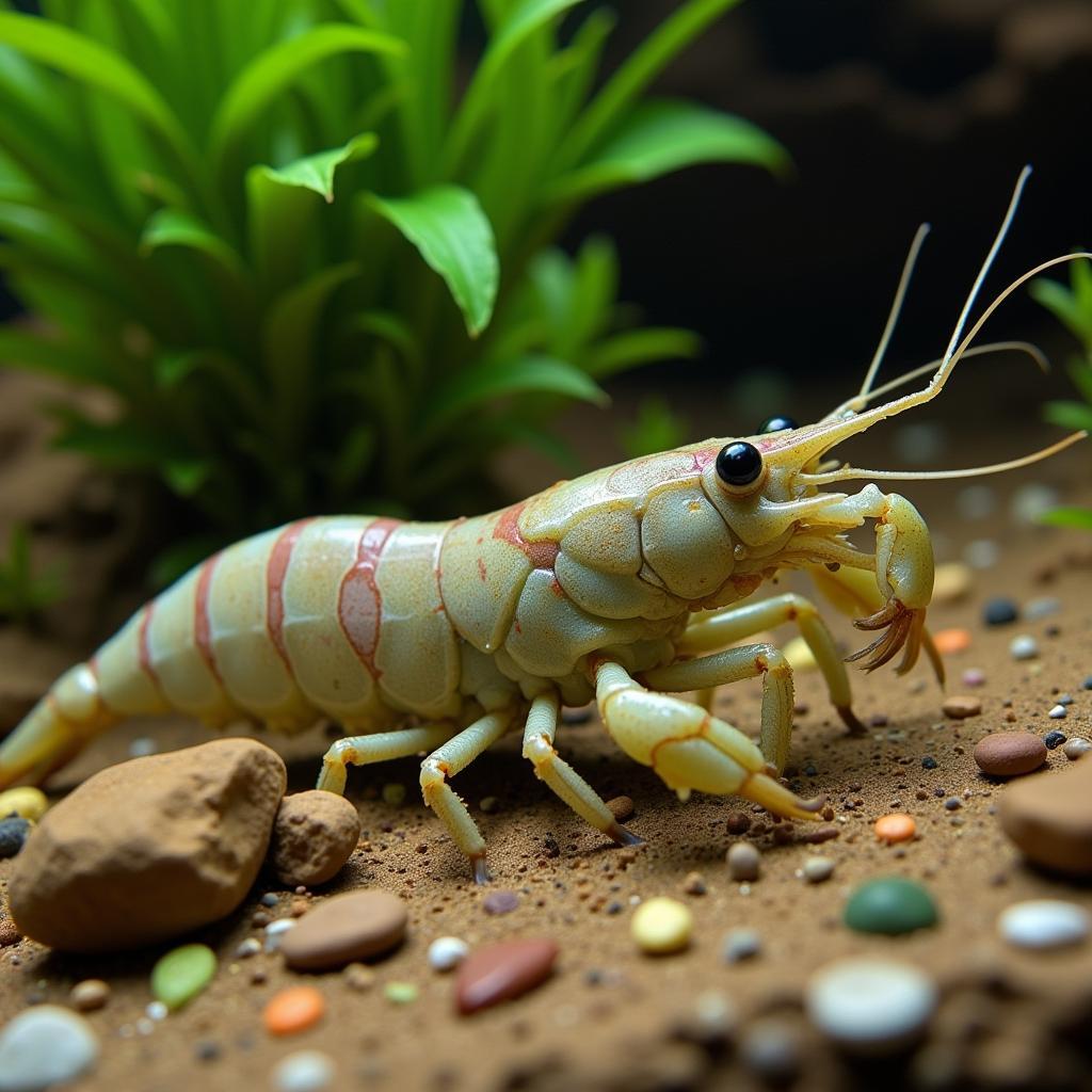 Shrimp eating in the wild