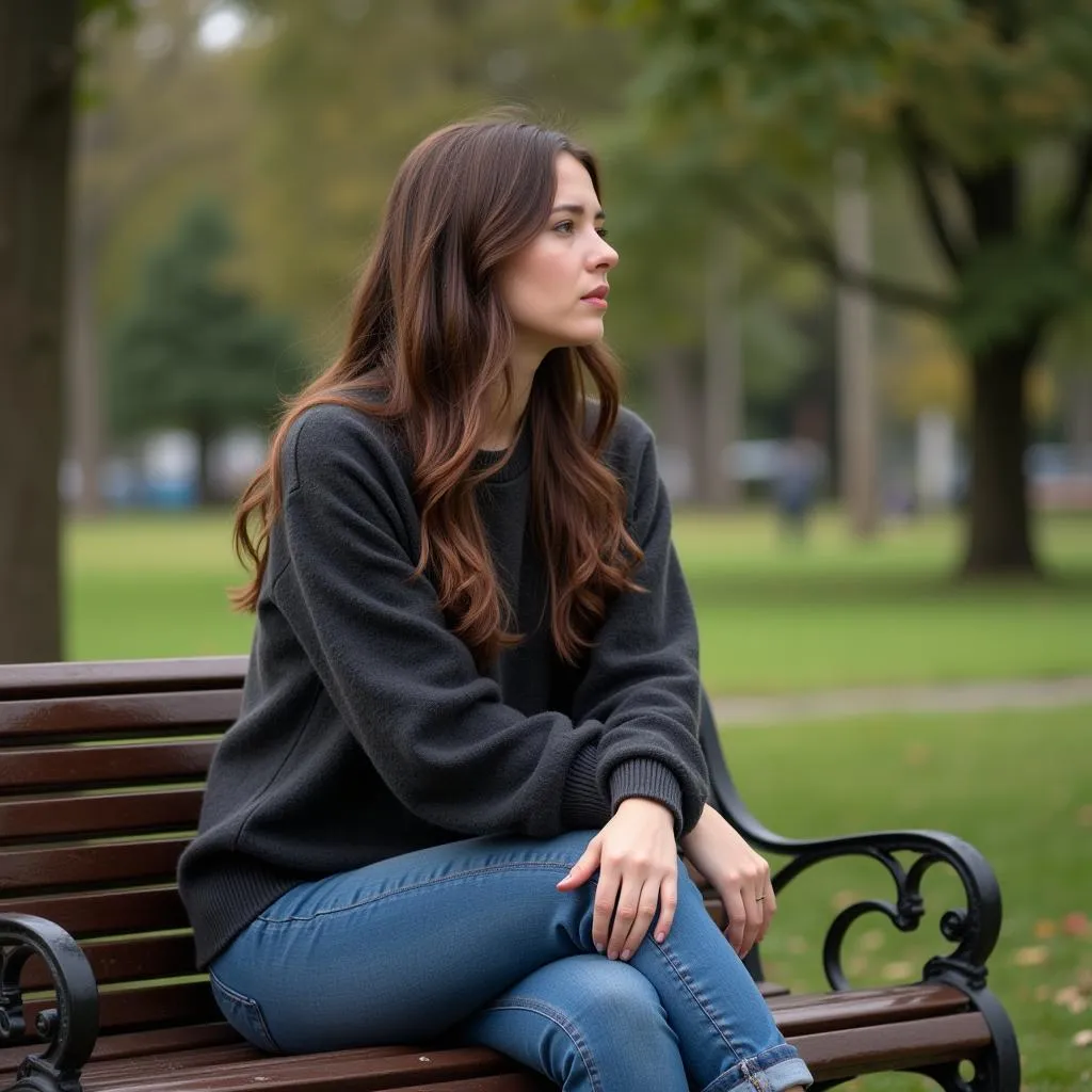 Woman Sitting Alone