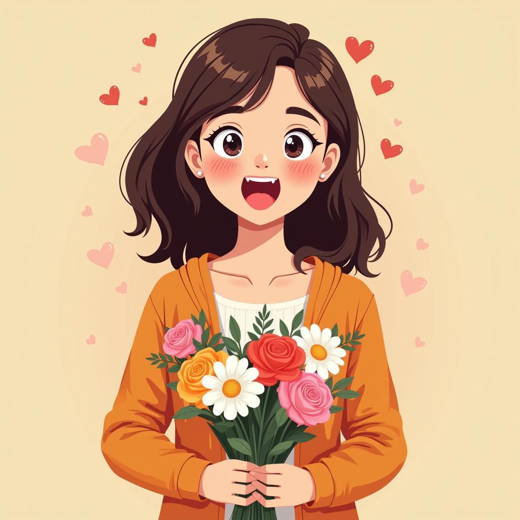 Cô gái vui mừng khi được tỏ tình