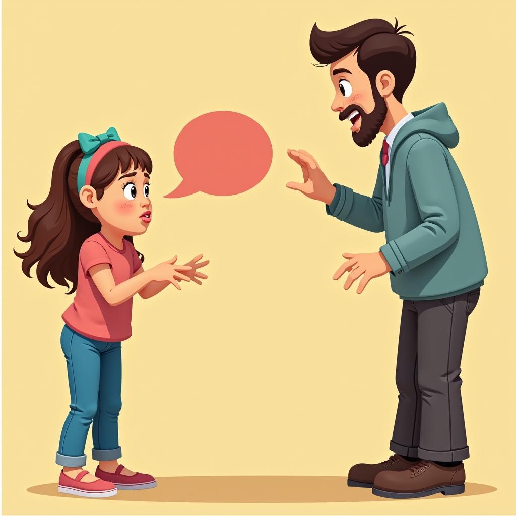 Bé gái không hợp tác khi bị bố nhắc nhở