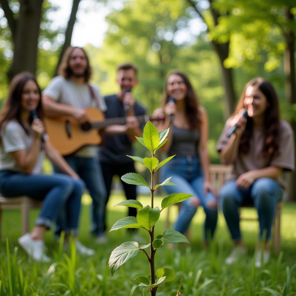 Hát Karaoke và Trồng Cây Xanh