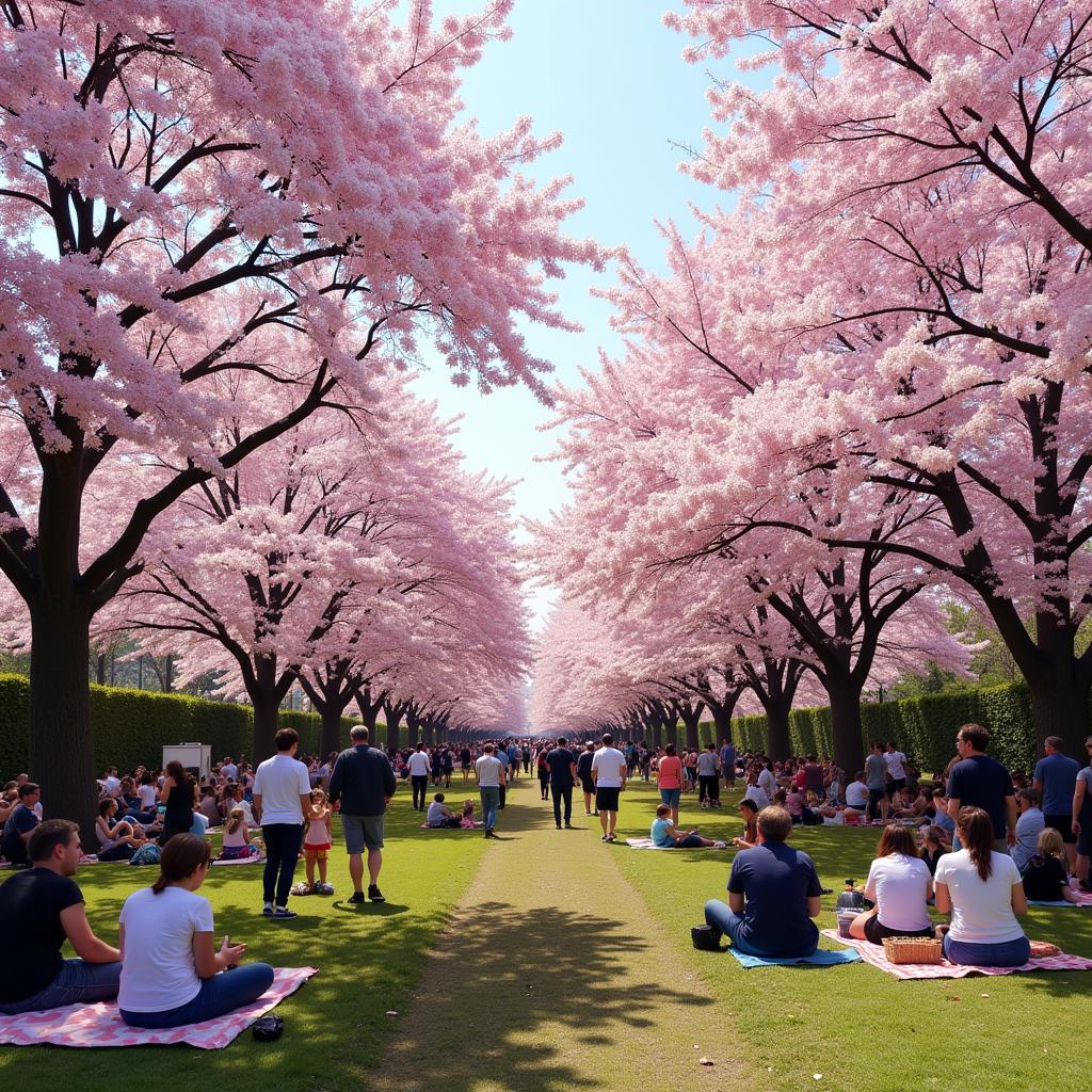 Lễ hội Hanami dưới tán hoa anh đào