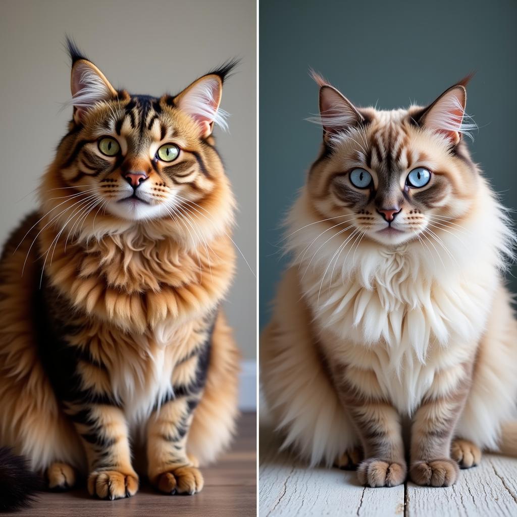 Mèo Maine Coon và Ragdoll