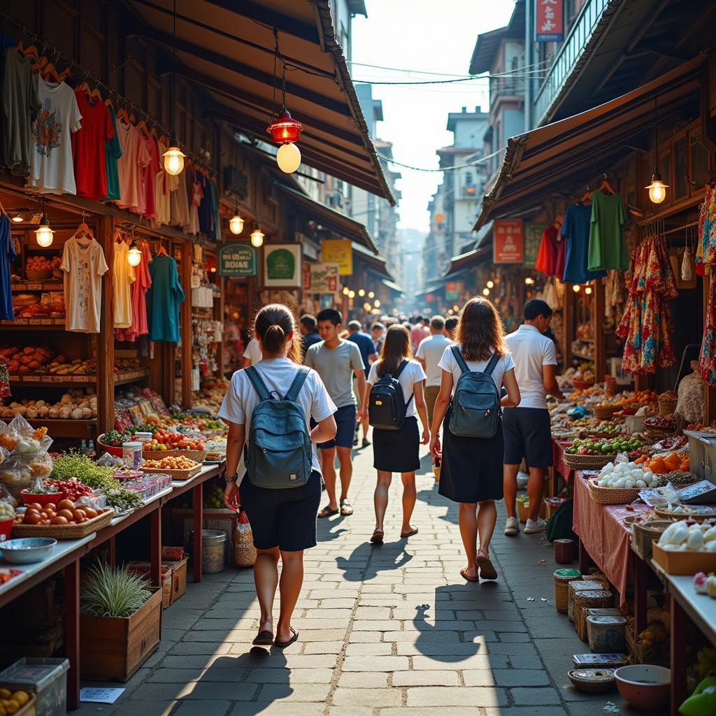 Americans shopping in Vietnam