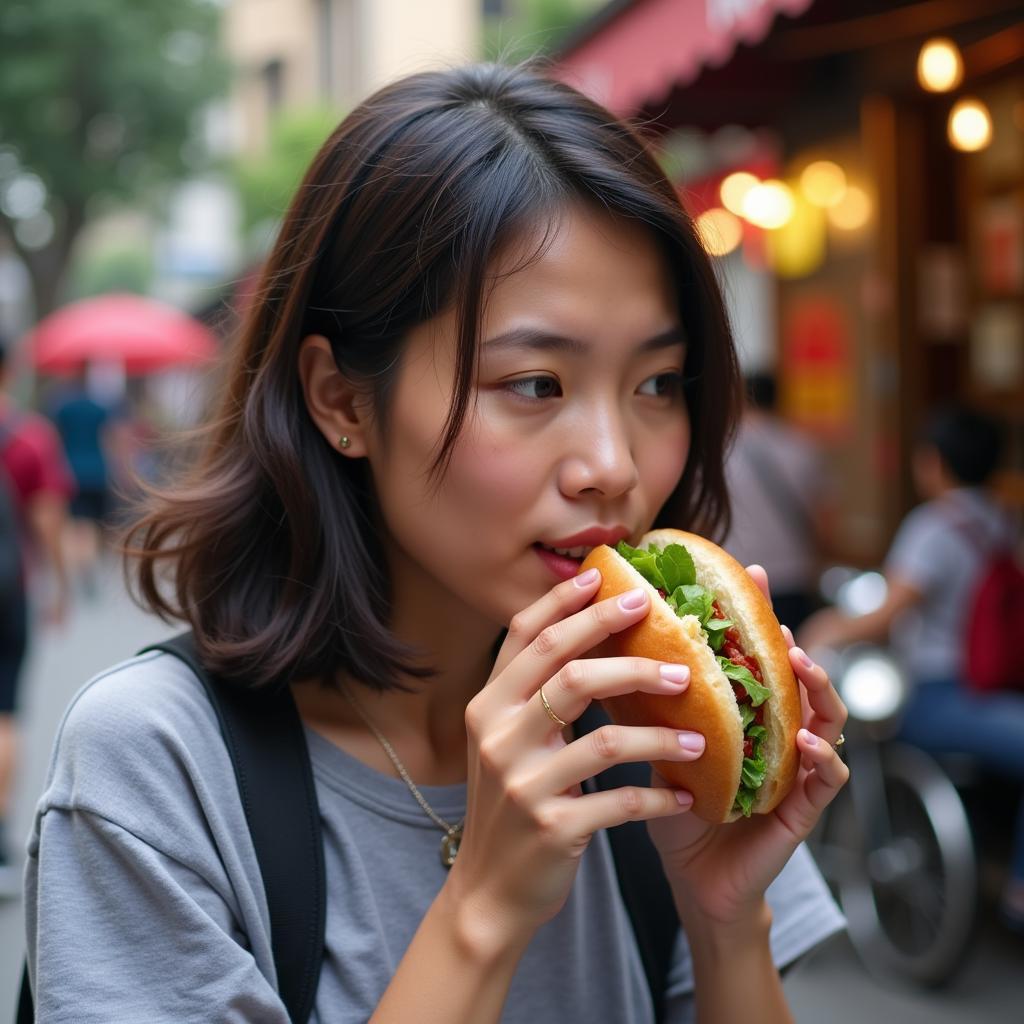 Người nước ngoài ăn bánh mì